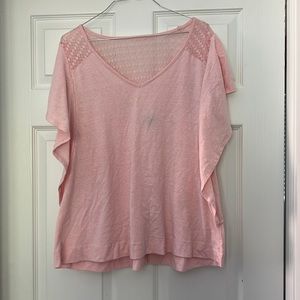 Lame Bryant Cotton Pink Flutter Shirt